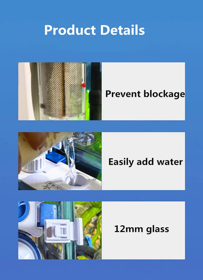 220V Silent Aquarium Filtration System – Wall-Mounted Integrated Filter & Oxygenation Machine for Fish Tanks