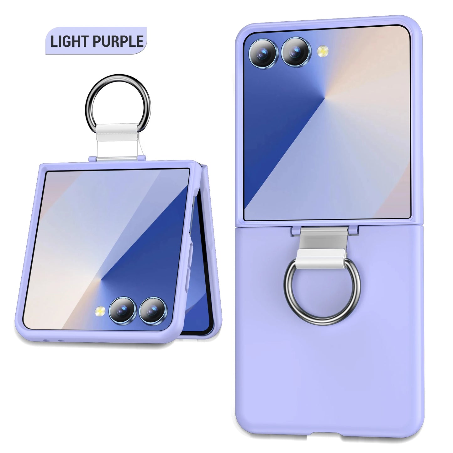 Shockproof Ring Holder Case for Samsung Galaxy Z Flip 7/6/5/4/3 5G - Hard PC Armor Protective Back Cover