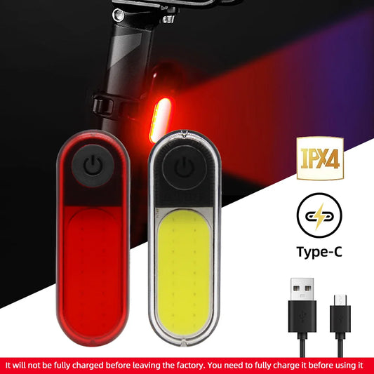 USB Charging LED Bicycle Tail Light – Flashing Rear Warning Light for Night Riding on Mountain Bikes