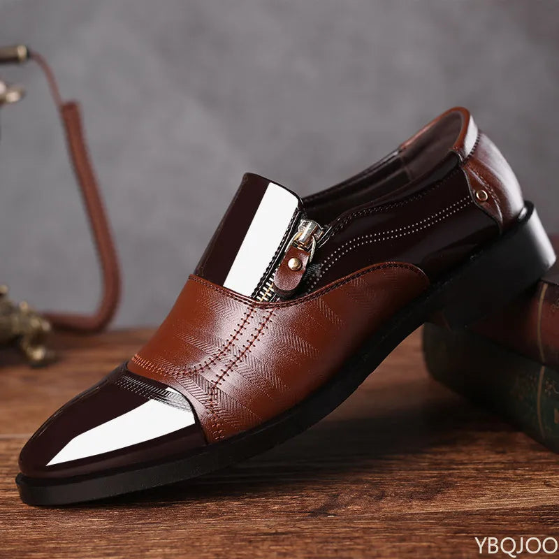 Men’s Pointed Toe Formal Shoes - Comfortable Low-Cut Office, Wedding and Daily Dress Shoes Large Size