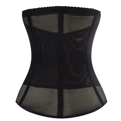Colombian Mesh Embroidered Waist Trainer Corset Body Shaper for Women – Belly Control Shapewear