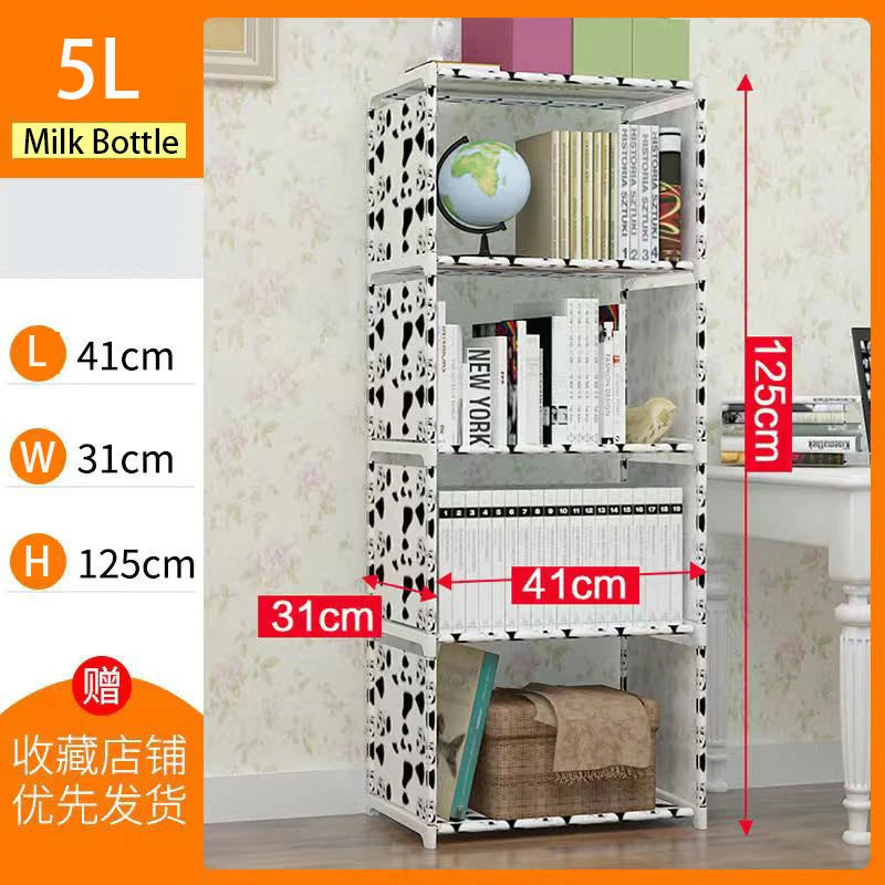 Modern Wall-Mounted Bookshelf with Gold Bookends – Decorative Bookcase for Living Room, Library & Home Office