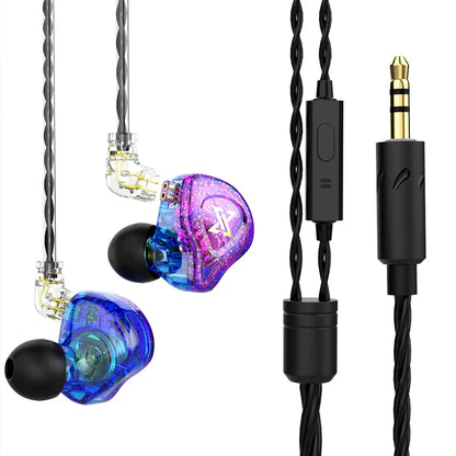 QKZ AK3 Wired Earphones - HiFi Bass Headphones with Microphone for Gaming, Sports & Music