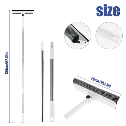Extendable 180° Rotating Window Cleaner Tool Set – Long Handle Squeegee Mop & Dust Brush for Household Glass Cleaning