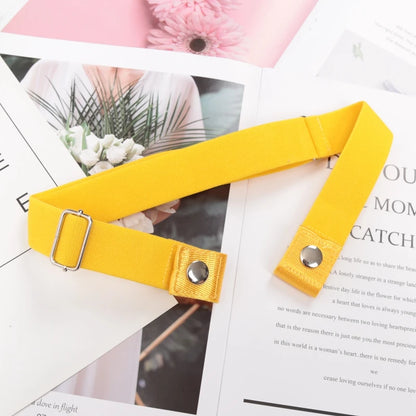 Elastic Buckle-Free Canvas Belt for Women – Stretch Waist Belt for Jeans & Pants, Invisible Lazy Belt