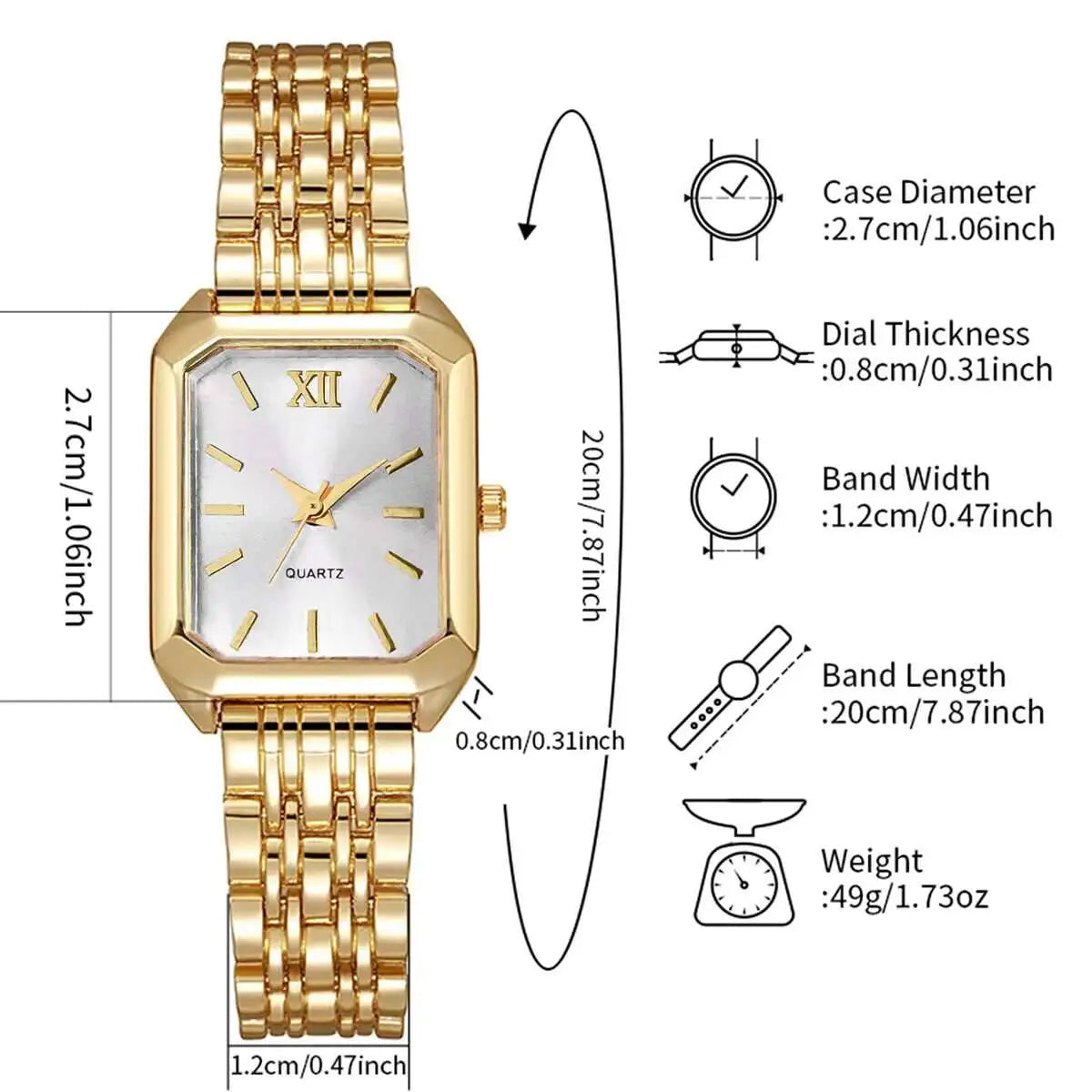 Luxury Women's Rectangle Quartz Watch - Elegant Analog Fashion Wristwatch Gift