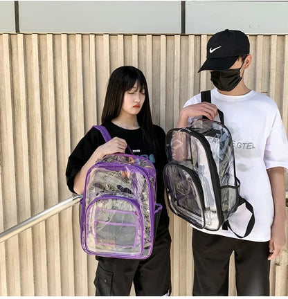 Transparent Shoulder Bag | Unisex Large Capacity Waterproof Multifunctional Backpack for Men & Women