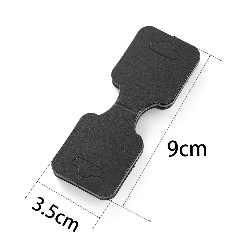 50PCS Blank Jewelry Display Cards — Foldable Adhesive Price Tag Holders for Necklaces & Bracelets, Small Business Packaging Supplies