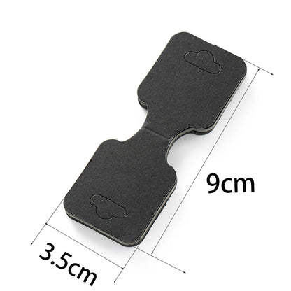 50PCS Blank Jewelry Display Cards — Foldable Adhesive Price Tag Holders for Necklaces & Bracelets, Small Business Packaging Supplies