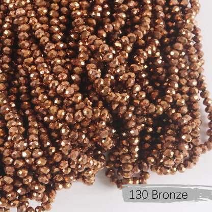 Austria Crystal Rondelle Beads - 2mm/4mm/6mm/8mm Faceted Glass Spacer Beads for DIY Jewelry & Bracelet Making