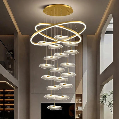 Nordic Stair Chandelier Pendant Light – Modern Ceiling Lighting for Living Room, Bedroom & Dining Room Home Interior Decoration Fixture