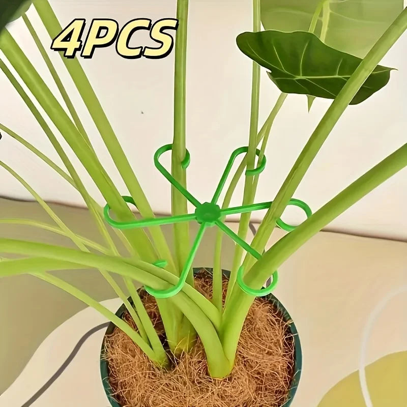 4-Piece Plant Support Clips - Turtle Back Stem Fixators for Garden, Hydroponic & Tree Branch Support