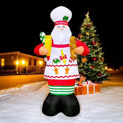 Merry Christmas Tree Arch Inflatable – Santa Claus Sleigh Decoration with LED Light for Home, Garden, and New Year Party Decor