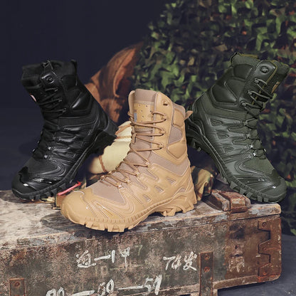 Special Forces Desert Combat Boots - Men's Tall Wear-Resistant Tactical, Waterproof Training & Outdoor Mountaineering Sports Boots