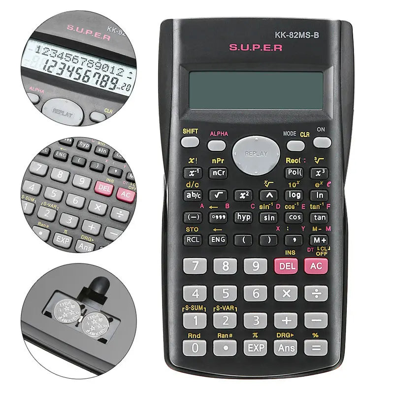240-Function Scientific Calculator – 2-Line Display Portable Student Math Calculator for Teaching, Exams & School Use