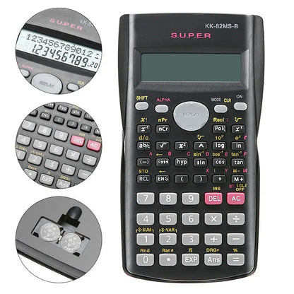 240-Function Scientific Calculator 2-Line Display Portable Multi-Purpose Student Math Teaching Calculator for School & Exams