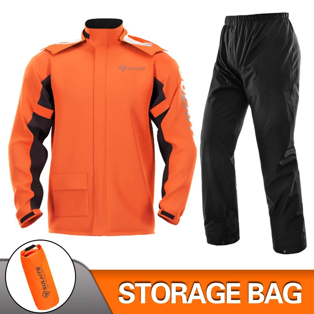 Waterproof Motorcycle Raincoat Suit – Men & Women Moto Raincoat Jacket & Pants Set for Bikers