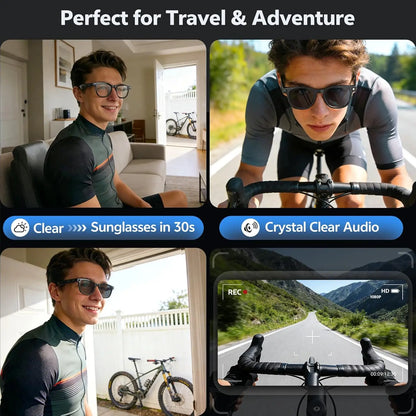 2026 Smart AI Glasses - 4K HD Camera with 8MP Video Recording, ChatGPT Support, 150+ Language Translation, WiFi & Bluetooth Audio
