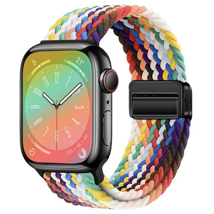 Nylon Braided Watch Band for Apple Watch – Compatible with Series SE, 3–10 & Ultra (38–49mm Adjustable Sport Strap)
