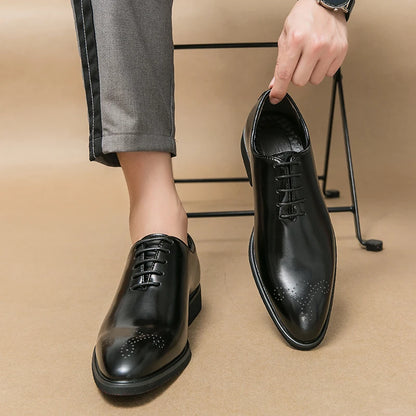 Luxury Men’s Leather Oxford Dress Shoes – High-Quality Gentleman Wedding & Office Shoes 2024