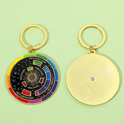 Color Wheel Keychain - Interactive Art Keyring Gift for Painters Artists and Creative Accessories