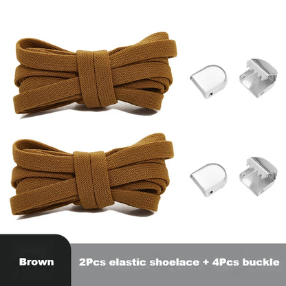 No-Tie 8MM Flat Elastic Shoelaces – Quick Sneakers Laces for Kids & Adults, Shoe Accessories