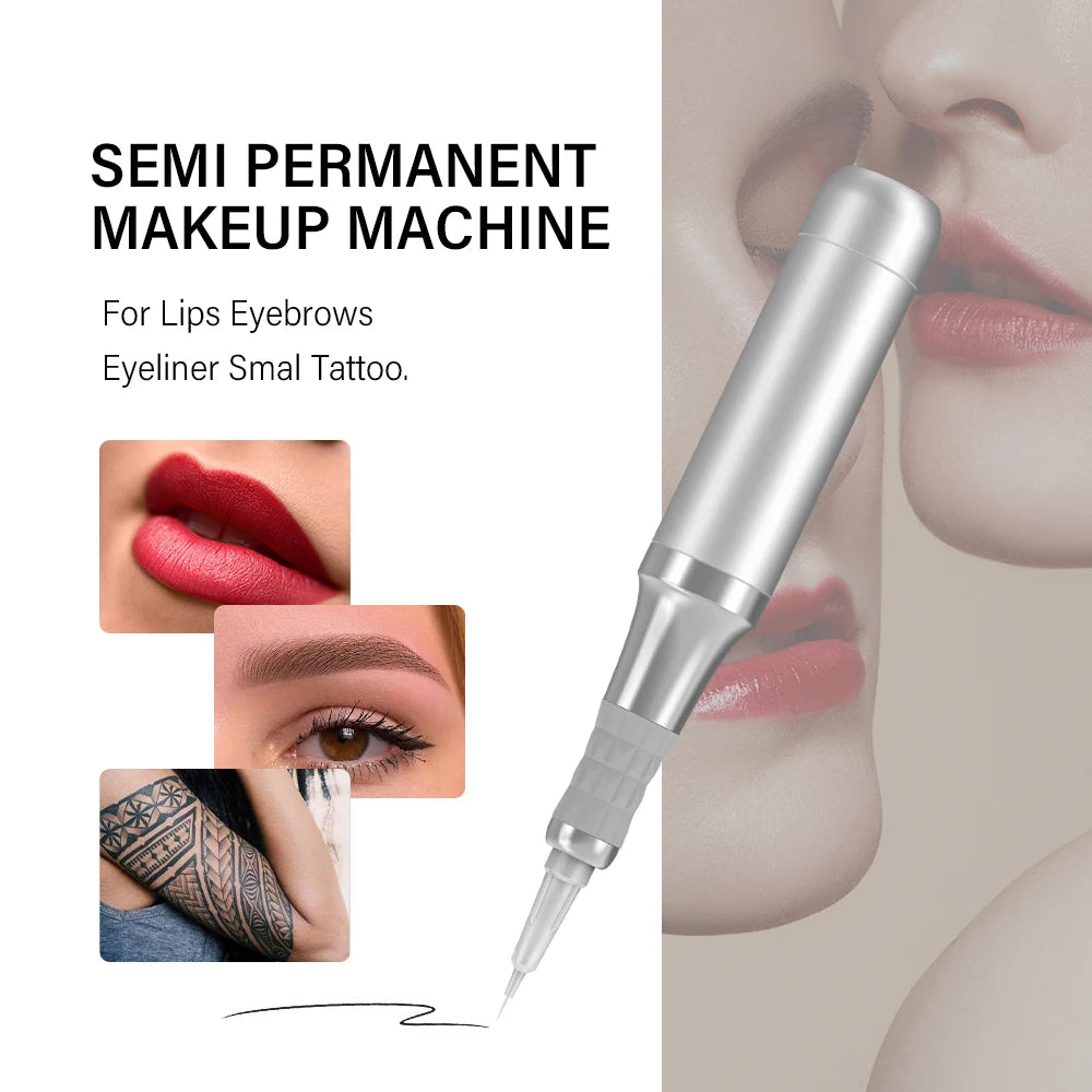 FAMISOO Professional Permanent Makeup Tattoo Machine Kit – Eyebrow, Eyeliner, Lip & Body with 6 Pigment Needles