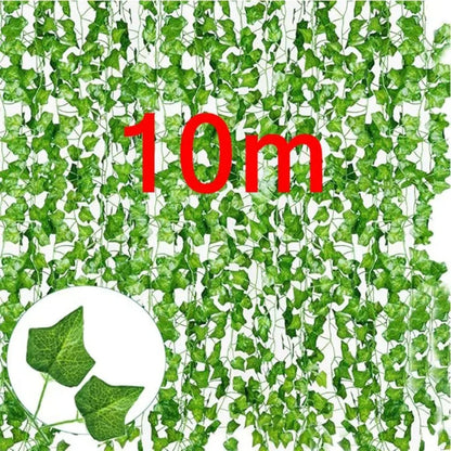 Artificial Ivy Garland - Silk Green Leaf Creeper Vine for Home Decor, Weddings & Hanging Decorations