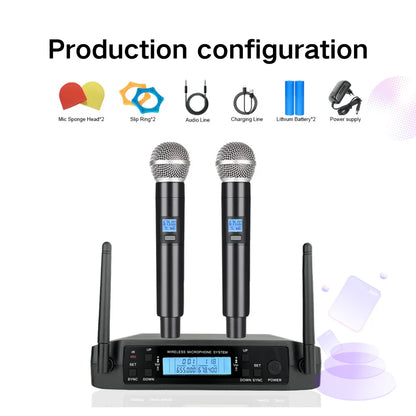 GLXD4 Professional Wireless Microphone – Dual Channel UHF Rechargeable Mic for Stage, Speeches & Live Streaming
