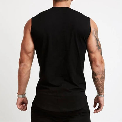 Men's Cotton Gym Tank Top - Sleeveless Workout Bodybuilding Shirt Fitness Sportswear Muscle Singlet Vest