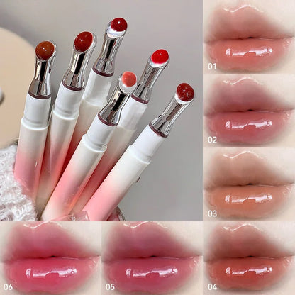 Kakashow Watery Lip Gloss - Jelly Moisturizing Lip Tint with Mirror Iron Brush Head