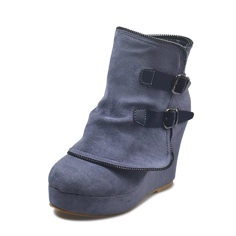 Women's Chunky Ankle Boots - Warm Retro Handmade Fashion Winter Boots