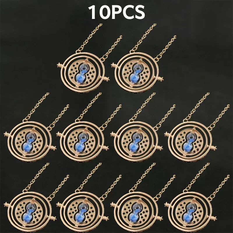 Harry Potter Time-Turner Hourglass Necklace - 360° Rotatable Cosplay Pendant and Unique Mother’s Day Gift