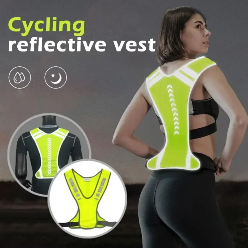 High Visibility Reflective Safety Vest - Night Running, Cycling & Motorcycle Traffic Gear for Outdoor Work
