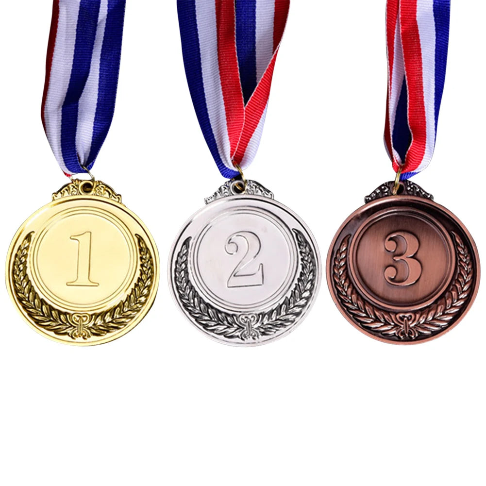 3-Piece Gold, Silver and Bronze Winner Medals - Sports Day Competition Awards for Adults, Kids, Outdoor Games, and Souvenirs