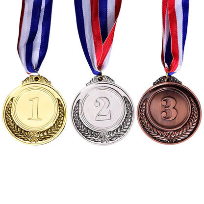 3-Piece Gold, Silver and Bronze Winner Medals - Sports Day Competition Awards for Adults, Kids, Outdoor Games, and Souvenirs