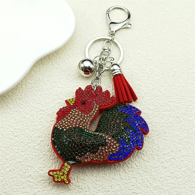 Ladybug Crystal Keychain - Tassel Bag Charm & Decorative Key Ring for Women & Men