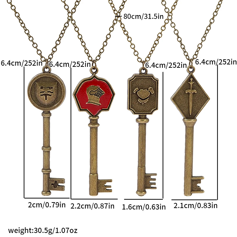 Resident Evil Style Pendant Necklace Set - 4 Piece Vintage Collectible Fan Gift Jewelry