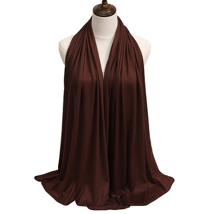 Women's Modal Cotton Jersey Hijab - Soft Solid Color Muslim Headscarf for Ramadan & Everyday Wear