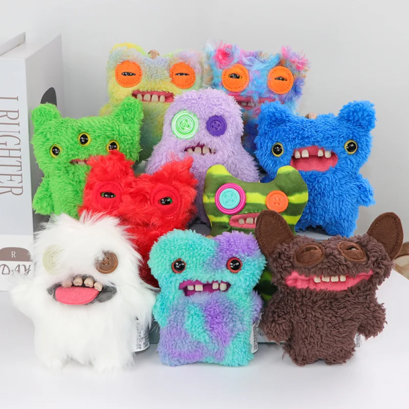 Original Fuggler Tooth Monster Keychain – Cute Wide-Eyed Plush Toy, Funny Ugly Monster Doll Pendant Gift