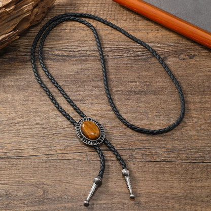 Golden Adjustable Cowboy Bolo Tie – Western Bull Head Pendant Necklace & Men’s Garment Accessory