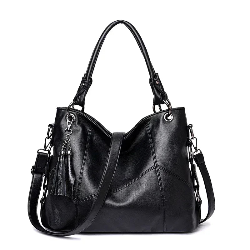 Luxury Women’s Leather Casual Tote Bag – High Quality Large Shoulder & Crossbody Handbag