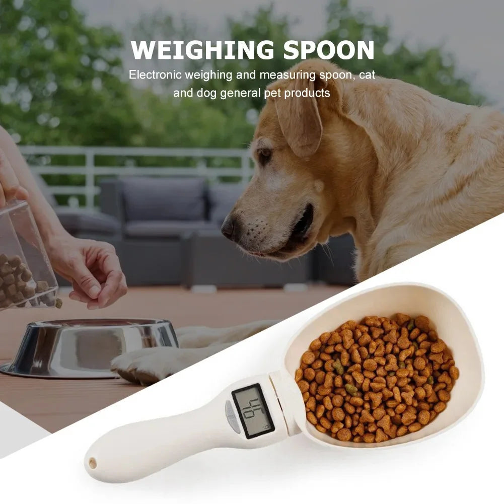 Pet Food Measuring Scoop - Electronic Dog and Cat Food Measuring Cup with Digital Spoon Scale and LED Display - Kitchen Food Scale