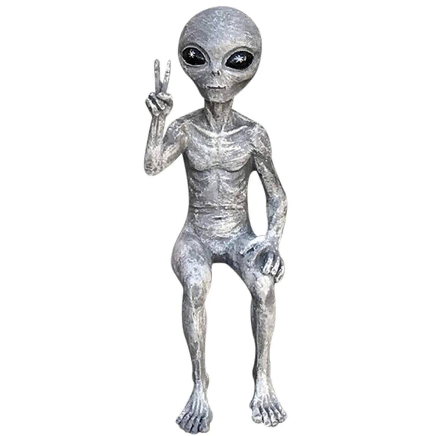 Outdoor Space Alien Ornaments - Resin Garden Statue Figurines for Home Decoration and Gift, Miniature Yard Decor