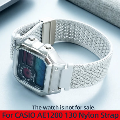Sports Nylon Watch Band - 18mm Canvas Strap for Casio AE-1200WH AE-1300 and W-218 Watches