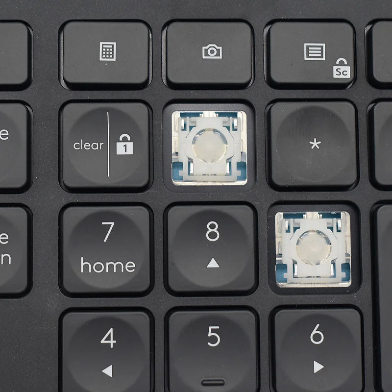 Logitech MX Keys & Craft Keyboard Replacement Keycaps with Scissor Clip Hinges – Grey/Black Key Repair Parts Set