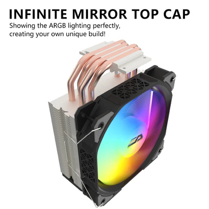 Darkflash U400 ARGB CPU Cooler — 4 Heat Pipe 120mm PWM Air Cooler for Intel LGA 115X/1200/1700 & AMD AM4/AM5