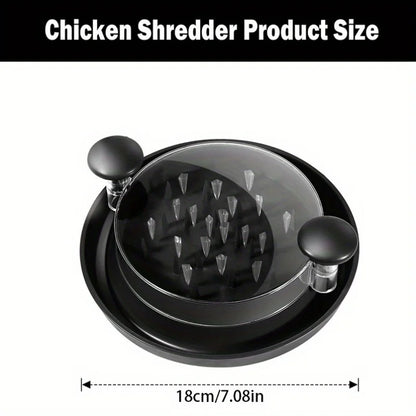 Upgraded Chicken Shredder with Transparent Cover - Large, Anti-Slip Rotating Chopping Tool for Chicken, Beef, Cabbage, and Vegetables
