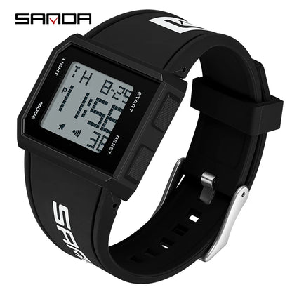 SANDA Men’s Fashion Outdoor Military Sport LED Digital Watch – 5Bar Waterproof Wristwatch