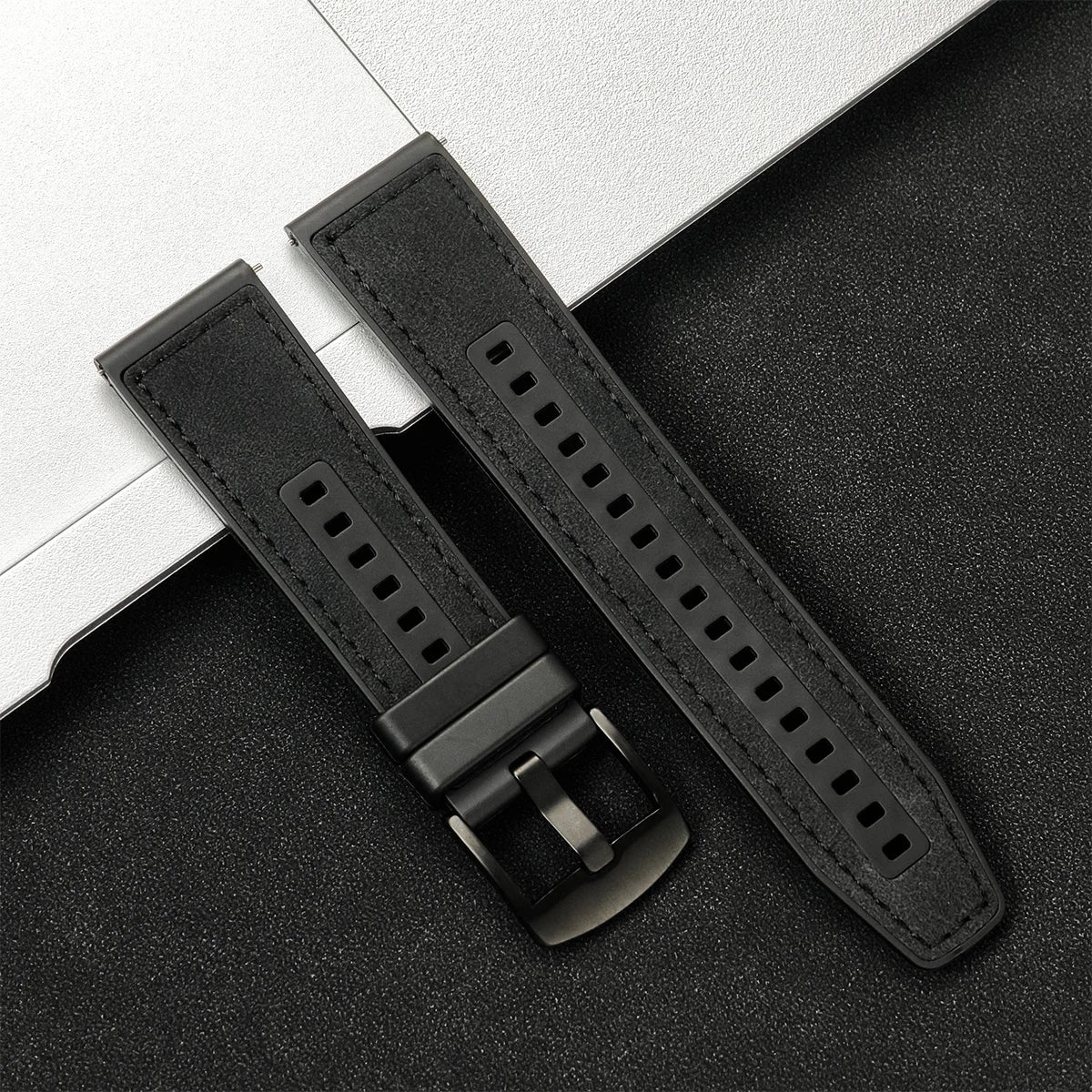 Leather Watch Strap 20mm/22mm - Vintage Replacement Band for Samsung Galaxy Watch 7/6/5/4 and Xiaomi Redmi Watch 3 Lite/Active